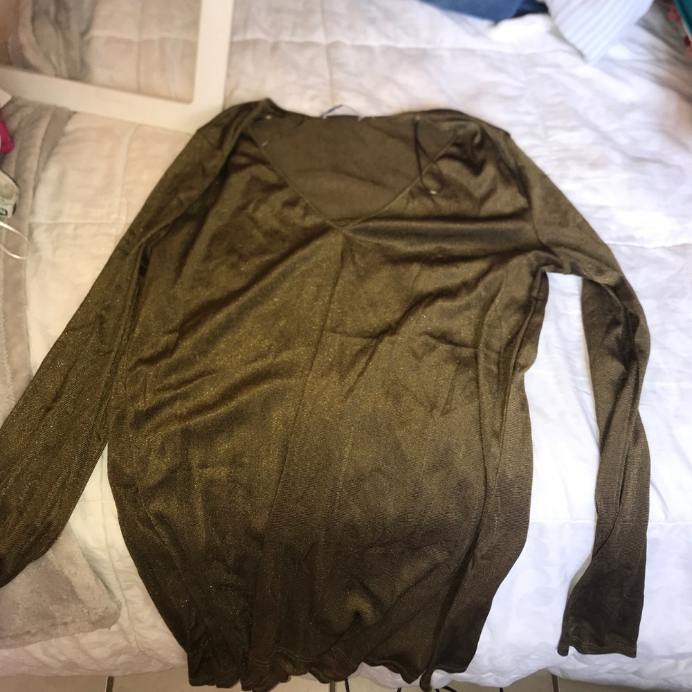 Gold L Zara top